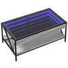 vidaXL Table basse avec LED infini sonoma gris 90x50x38 cm