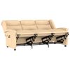 vidaXL Fauteuil de massage inclinable 3 places crème tissu microfibre