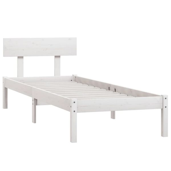vidaXL Cadre de lit sans matelas blanc bois massif 100x200 cm