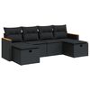 vidaXL Salon de jardin 6 pcs avec coussins noir r&eacute;sine tress&eacute;e