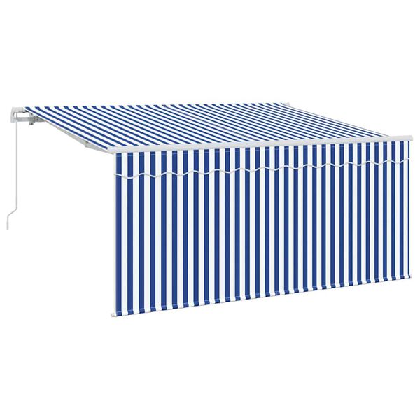 vidaXL Auvent R&eacute;tractable Bleu et Blanc 300 x 200 cm