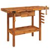 vidaXL &Eacute;tabli avec tiroir et &eacute;taux 124 x 52 x 83 cm Bois massif d'acacia
