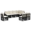 vidaXL Ensemble de canap&eacute; de jardin 8 pc Noir polyrotin