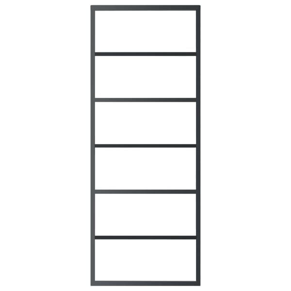 vidaXL Porte coulissante Verre ESG et aluminium 76x205 cm Noir