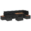 vidaXL Ensemble de canap&eacute; de jardin 8 pcs Noir polyrotin