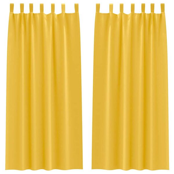 vidaXL Rideaux occultants avec anneaux 2 pcs Jaune moutarde