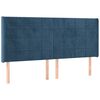 vidaXL T&ecirc;te de lit &agrave; LED Bleu fonc&eacute; 163x16x118/128 cm Velours