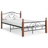 vidaXL Cadre de lit sans matelas noir m&eacute;tal 120x200 cm