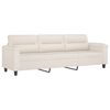 vidaXL Canap&eacute; 3 places avec repose-pieds Beige 210 cm Tissu microfibre
