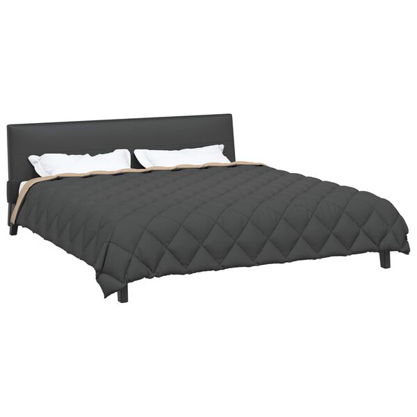 vidaXL Duvet d'hiver Anthracite et Taupe 240 x 260 cm Microfibre