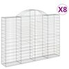 vidaXL Paniers &agrave; gabions arqu&eacute;s 8 pcs 200x30x140/160 cm Fer galvanis&eacute;