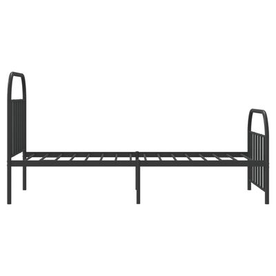 vidaXL Cadre de lit métal sans matelas avec pied de lit noir 100x190cm