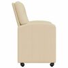 vidaXL Chaises de Salle &agrave; Manger avec Roues avec des roues 2 pcs Cr&egrave;me