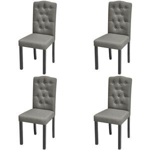 vidaXL Chaises &agrave; manger lot de 4 gris tissu