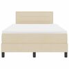 vidaXL Lit &agrave; ressorts avec t&ecirc;te de lit Cr&egrave;me 120 x 190 cm tissu