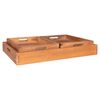 House Nordic Plateaux Christina 3 pcs avec poign&eacute;es Teck naturel