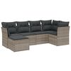 vidaXL Salon de jardin 6 pcs avec coussins gris clair r&eacute;sine tress&eacute;e