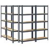 vidaXL &Eacute;tag&egrave;res de rangement 5 niveaux 4 pcs acier bois d'ing&eacute;nierie