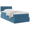 vidaXL Lit de Rangement avec matelas Bleu fonc&eacute; 100 x 200 cm Velours