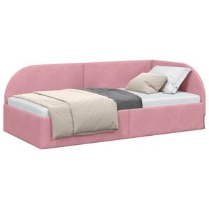 vidaXL Cadre de lit d'angle Rose 80 x 200 cm Velours