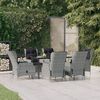 vidaXL Ensemble &agrave; manger de jardin 7 pcs Gris clair R&eacute;sine tress&eacute;e