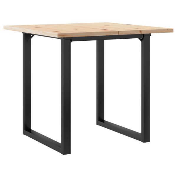 vidaXL Table &agrave; manger cadre en O 80x80x75,5cm bois de pin massif acier