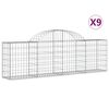 vidaXL Paniers &agrave; gabions arqu&eacute;s 9 pcs 200x30x60/80 cm Fer galvanis&eacute;
