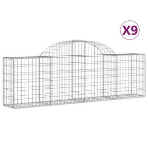 vidaXL Paniers &agrave; gabions arqu&eacute;s 9 pcs 200x30x60/80 cm Fer galvanis&eacute;