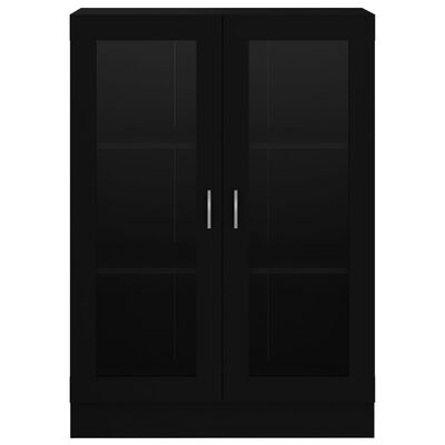 vidaXL Armoire à vitrine Noir 82,5x30,5x115 cm Bois d'ingénierie