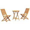 vidaXL Ensemble bistro pliant 3 pcs Marron Bois d'Acacia Massif