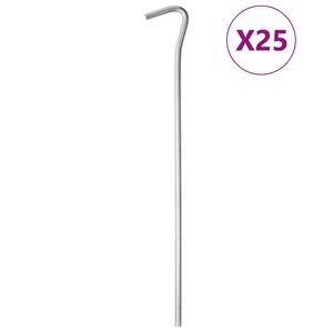 vidaXL Piquets de tente 25 pcs 23 cm &Oslash;5 mm acier galvanis&eacute;