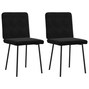 vidaXL Chaises &agrave; manger lot de 2 Noir Velours