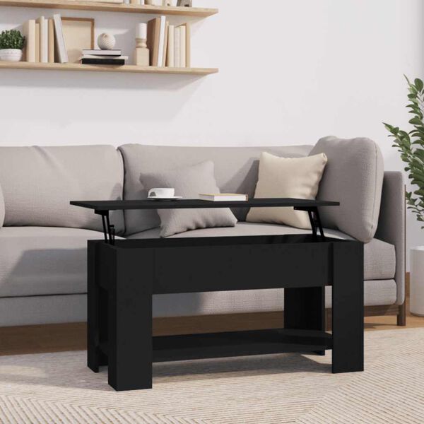 vidaXL Table basse noir 101x49x52 cm bois d'ing&eacute;nierie