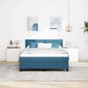 vidaXL Lit &agrave; ressorts avec matelas Bleu fonc&eacute; 160 x 200 cm Velours