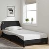 vidaXL Cadre de lit Dover noir 100x200 cm tissu
