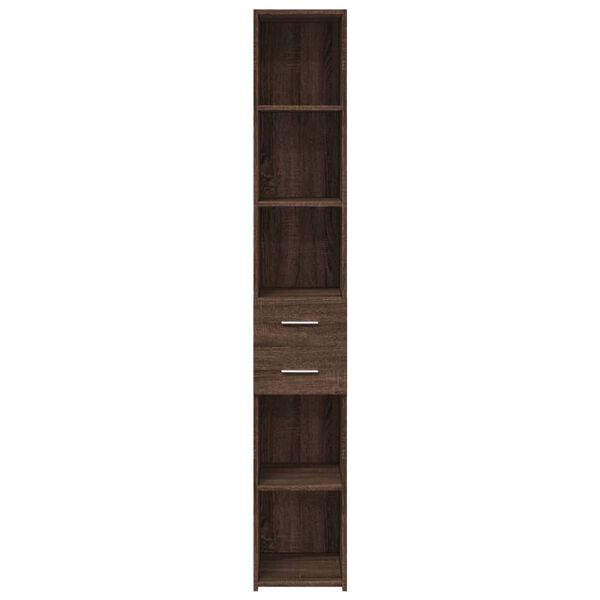 vidaXL Buffet haut ch&ecirc;ne marron 30x42,5x185 cm bois d'ing&eacute;nierie