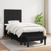 vidaXL Sommier &agrave; lattes de lit avec matelas Noir 90x200 cm Tissu
