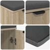 vidaXL Banc d'entr&eacute;e avec coussin Ch&ecirc;ne Sonoma 60 x 38 x 46 cm