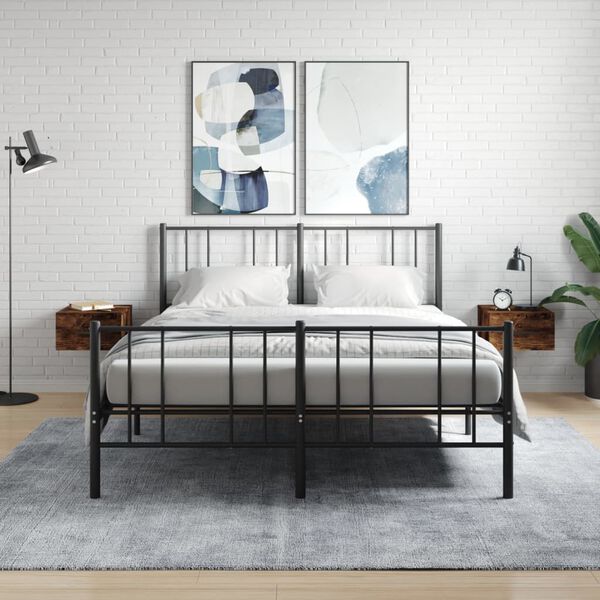 vidaXL Tables de chevet murales 2 pcs ch&ecirc;ne fum&eacute; 35x35x20 cm