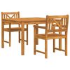 vidaXL Ensemble de salle &agrave; manger pour jardin 3 pcs Marron