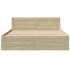 vidaXL Cadre de lit t&ecirc;te de lit sans matelas ch&ecirc;ne sonoma 150x200 cm