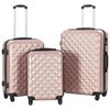 vidaXL Valise rigide 3 pcs Dor&eacute; rose ABS