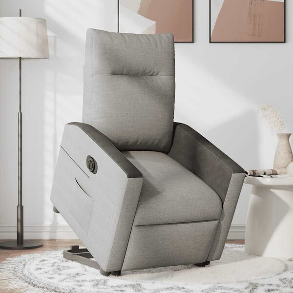 vidaXL Fauteuil inclinable &eacute;lectrique gris nuage tissu