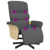 vidaXL Fauteuil inclinable de massage et repose-pieds gris fonc&eacute; tissu