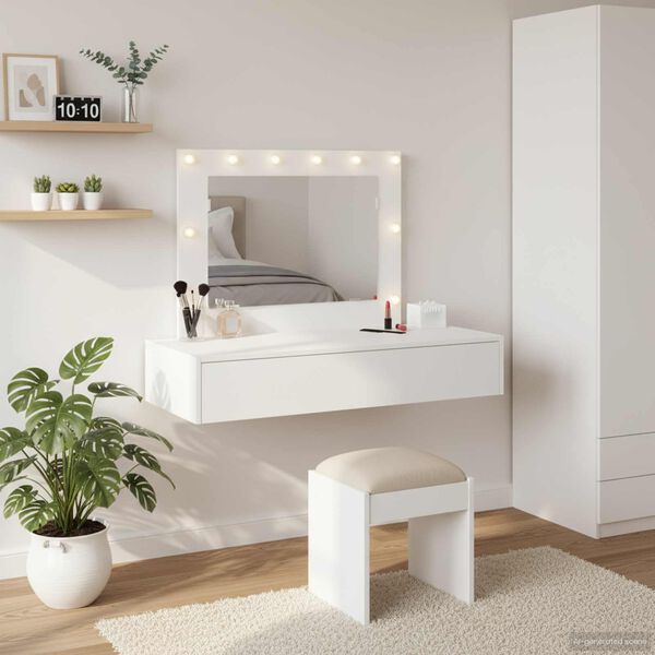 vidaXL Table de Toilette Blanc 100 x 40 x 70 cm Bois d'ingénierie