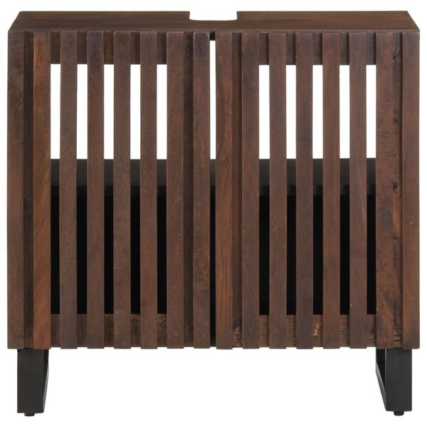 vidaXL Armoire lavabo de bain 62x34x58 cm brun bois de manguier massif