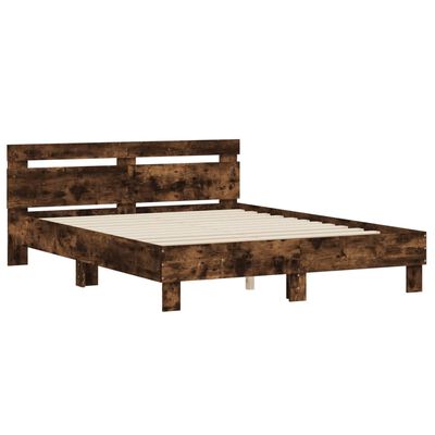 vidaXL Cadre de lit sans matelas chêne fumé 150x200 cm