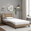 vidaXL Cadre de lit sans matelas Hvar cappuccino 100x200 cm similicuir