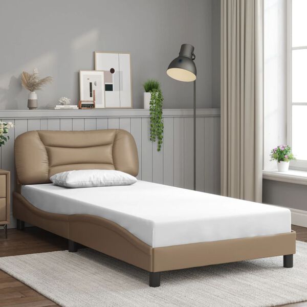 vidaXL Cadre de lit sans matelas Hvar cappuccino 100x200 cm similicuir