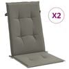 vidaXL Coussins de chaise &agrave; dossier haut lot de 2 gris fonc&eacute; m&eacute;lang&eacute;